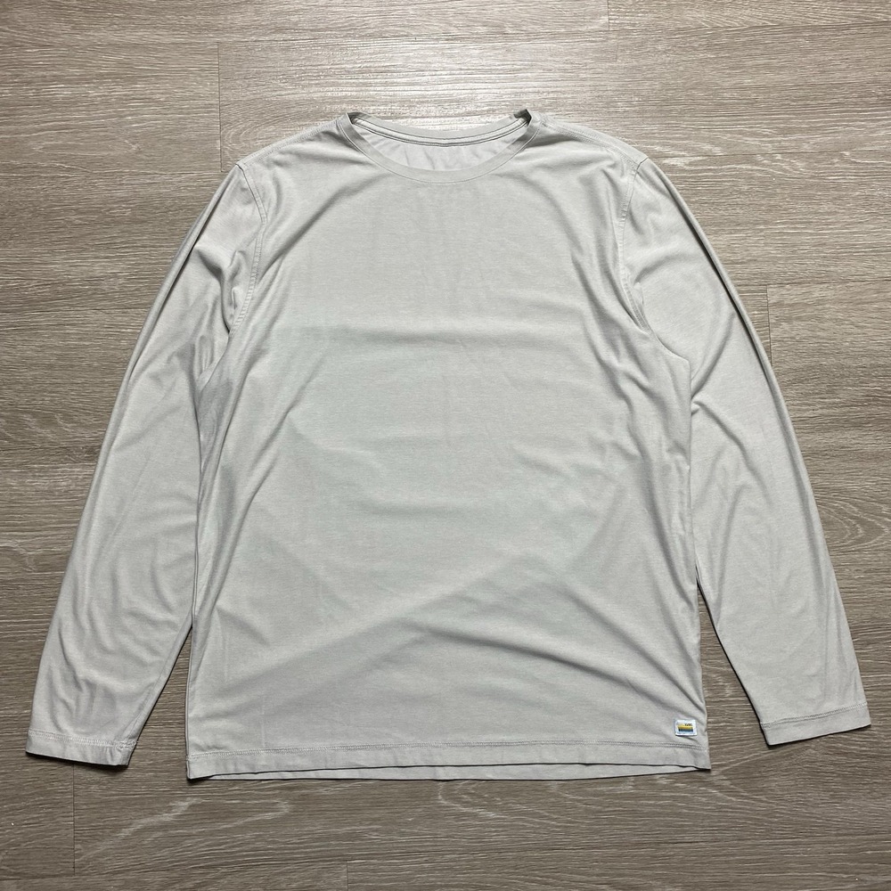 Vuori Strato Tech Performance Tee Long Sleeve Men Gray V1071 XL Activewear Shirt